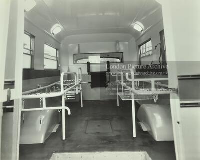 Bedford ambulance: interior.