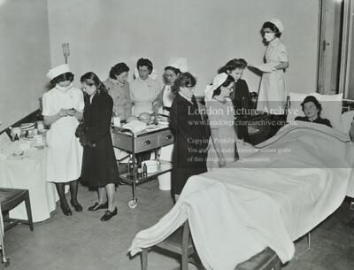 Exhibition on the work and living conditions of nurses in L.C.C. hospitals.