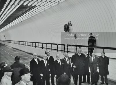 Blackwall Tunnel: ceremonial opening, with guest Mr Desmond Plummer, Leader of the Greater London Council.