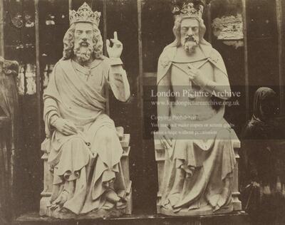 Casts of two English Kings from the West front of Lincoln Cathedral.